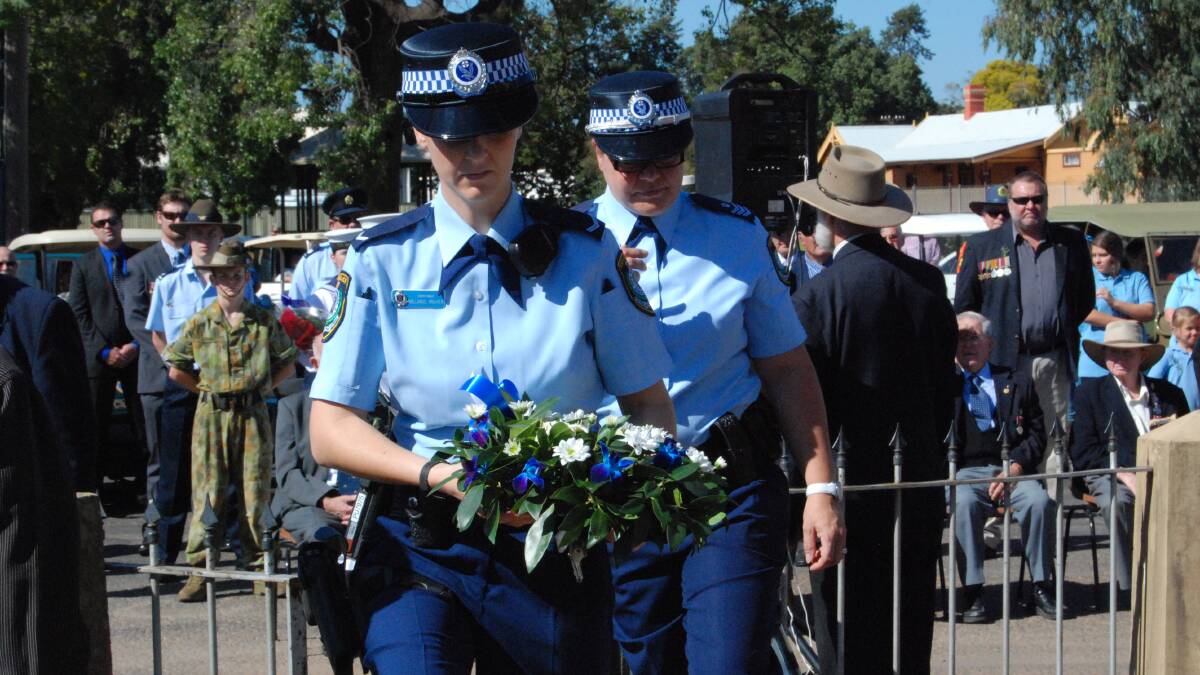 MORNING SERVICE: The Narromine Police lay their wreath