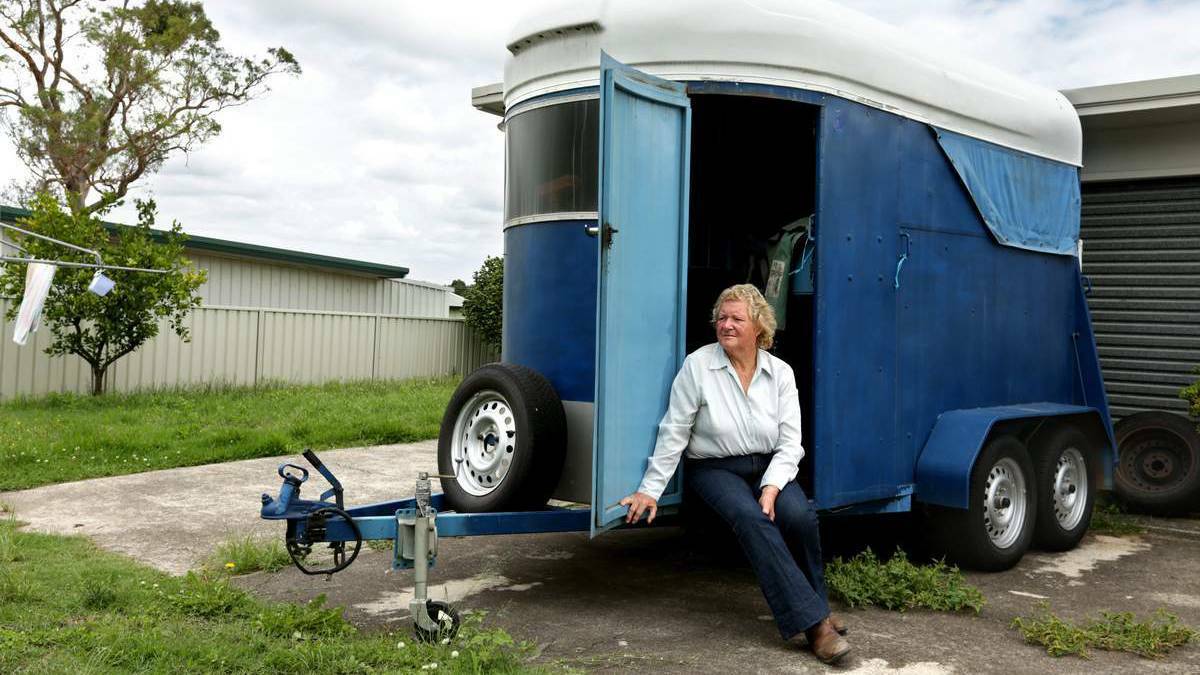 FLOATING AROUND: Wendy Bishop says she might be forced to live in her horse float. Photo: SIMONE DE PEAK