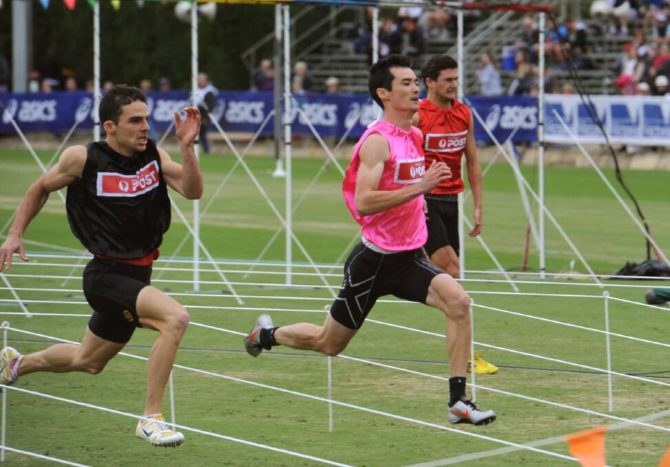 Christopher Innes-Wong wins heat 15 of the 2014 Stawell Gift. 
