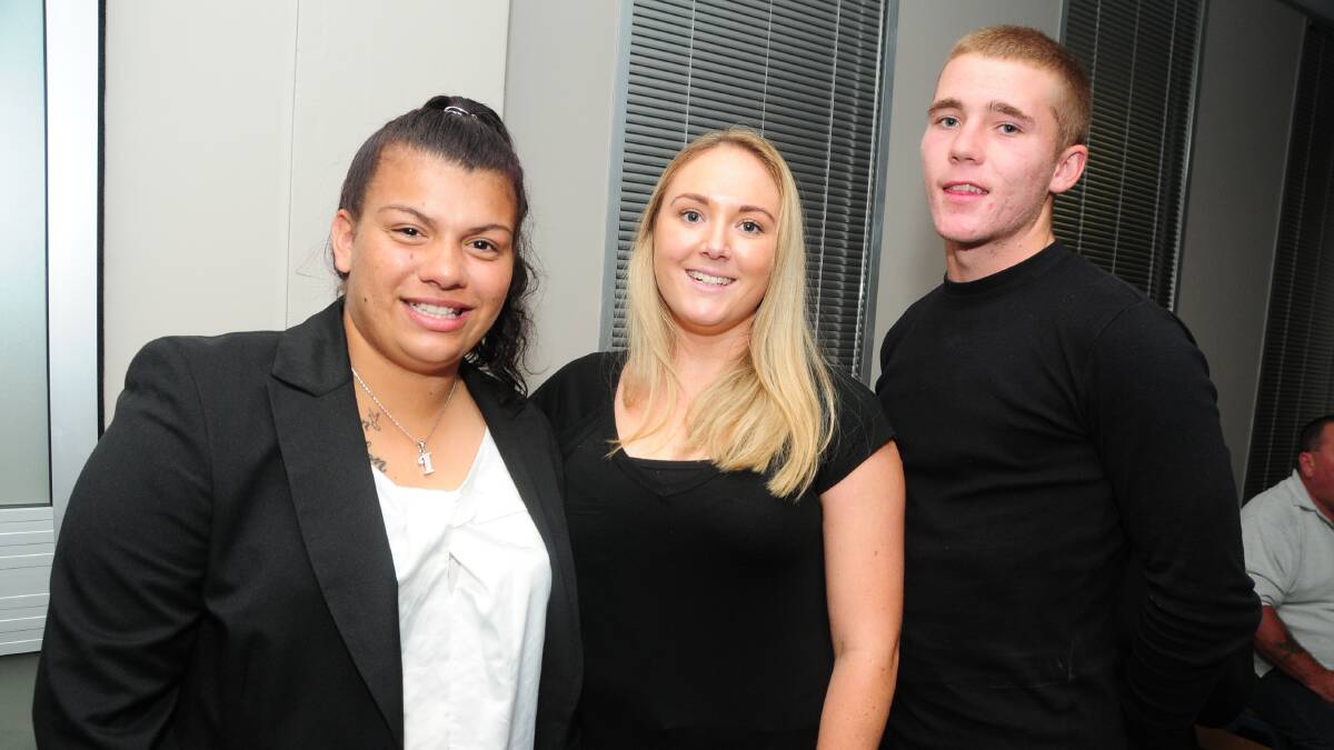 YOUTH RECOGNITION AWARDS: Teleria Milson, Paige Millgate and Daine Cox.  Photo: JOSH HEARD. 