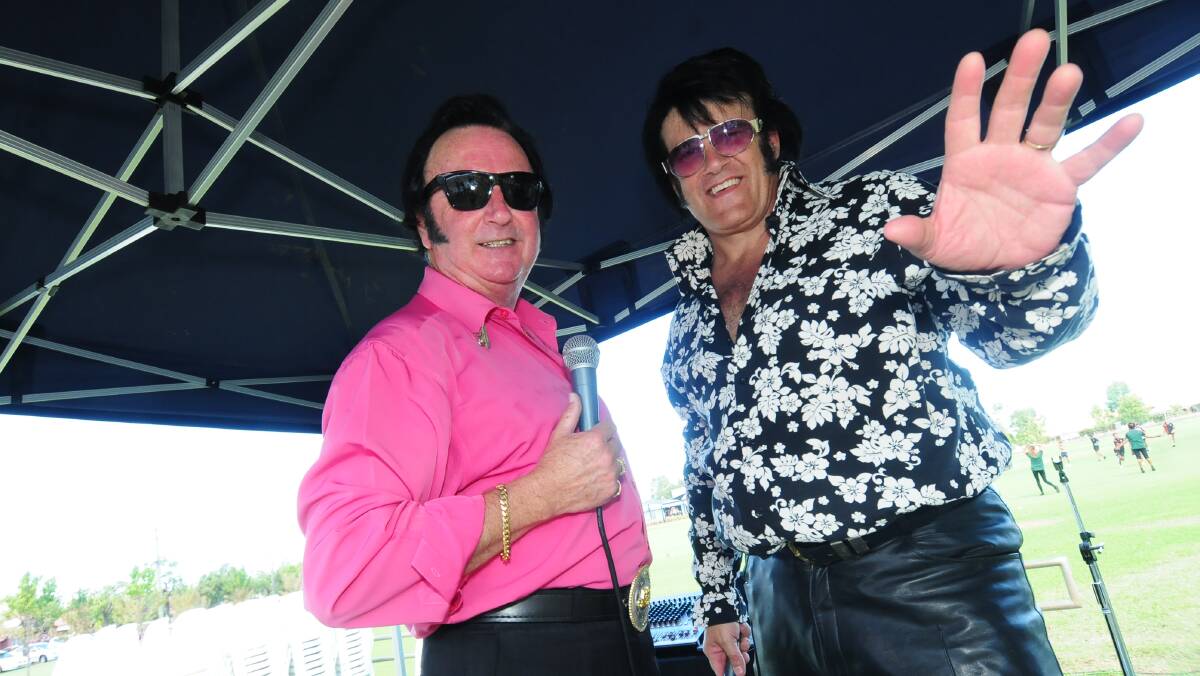 HARMONY DAY: Elvis performers Terry Leonard and Steve Kelleher. Photo: Louise Donges