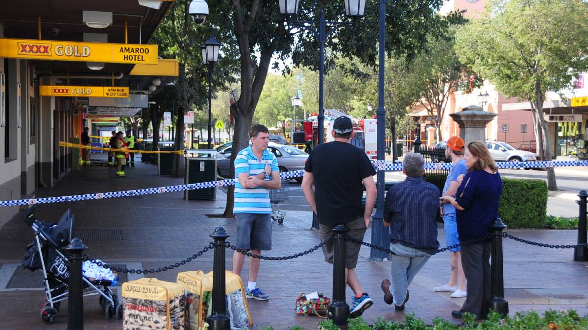 Macquarie Street was closed for a period on Monday afternoon after an unknown leak brought the CBD to a stand-still. Photo: BELINDA SOOLE