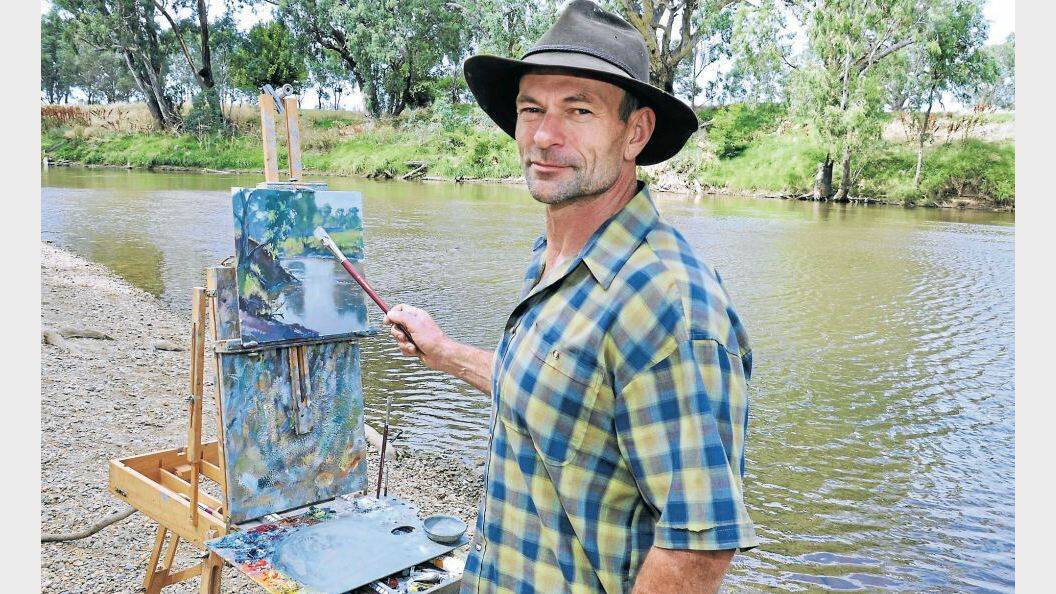 FEBRUARY: Wongarbon-based artist Brett Garling participated in an inaugural plein-air painting event along the banks of the Macqaurie River to support the endeavours of RiverSmart Australia.
PHOTO: LISA MINNER