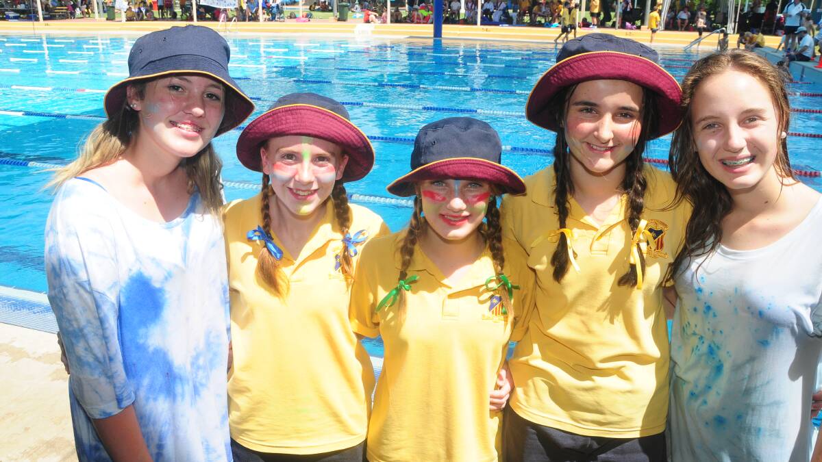 ST JOHN'S COLLEGE: Tayla Hill, Evie Lane, Maya Angus, Mariah Giusti and Kate Bell. Photo: LOUISE DONGES. 