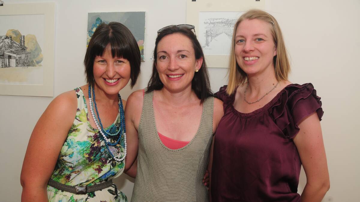 #CENTRALWEST EXHIBITION: Louise Donges, Trudy Charnley and Faye Wheeler. Photo: JOSH HEARD