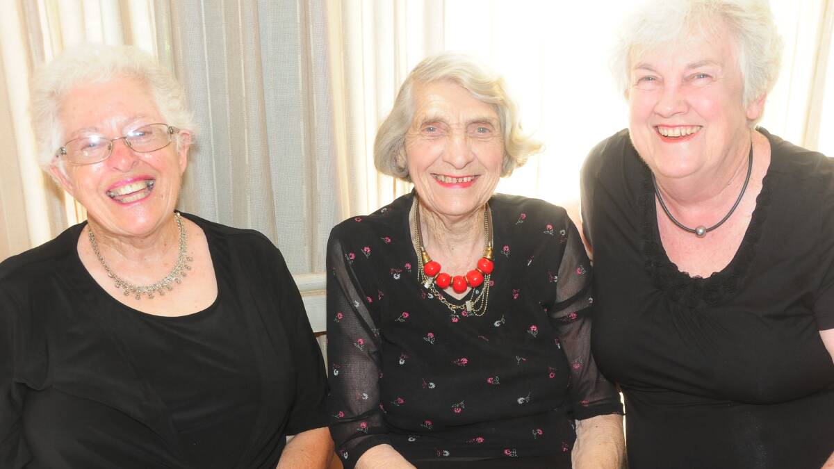 AN AFTERNOON OF SONG: Nola Younghusband, Margaret Samuels and Judy Shalhoub. Photo: KATHRYN O'SULLIVAN