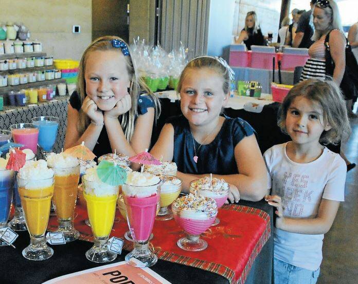 The first pop-up shop in 2014 at Lazy River Estate was a huge success, with Lilla Attenborough, Lucy Saunders and Evie Lister enjoying everything the stalls had to offer. Photo: HANNAH SOOLE