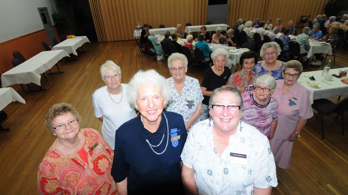 DUBBO DAY VIEW CLUB: Committee members with National Councillor Vicki Archer. (front) Janice Fisher, Shirley Jeffery, (back) Janet Holloway, Betty George, May McArdle, Marion Swane, Marjorie Quinlin, Joan McFetridge and Mavis Keir. Photo: LOUISE DONGES