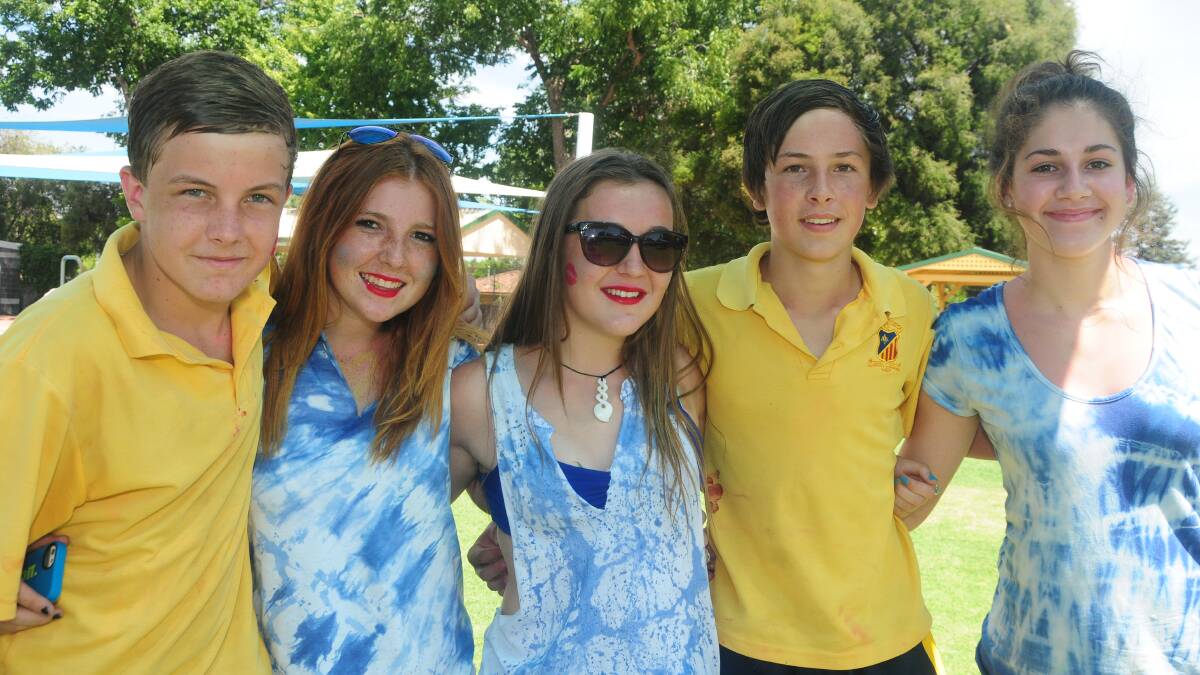 ST JOHN'S COLLEGE: Tom Rice, Kaily Mathews, Emma Blessing, Liam Truscott and Emily Eagleston. Photo: LOUISE DONGES. 