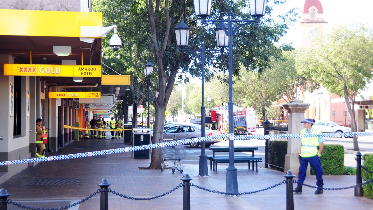 Macquarie Street was closed for a period on Monday afternoon after an unknown leak brought the CBD to a stand-still. Photo: BELINDA SOOLE