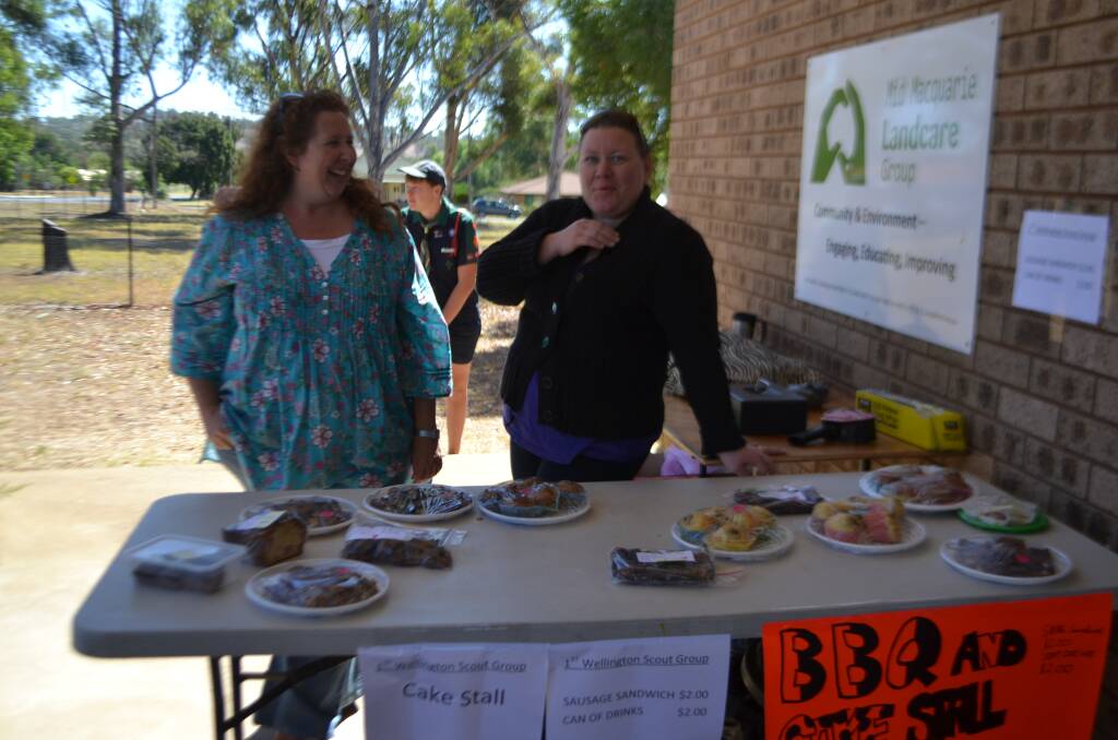The ladies from Mid Maquarie Landcare bake up some delights for voters at Wellington Scout Hall.
