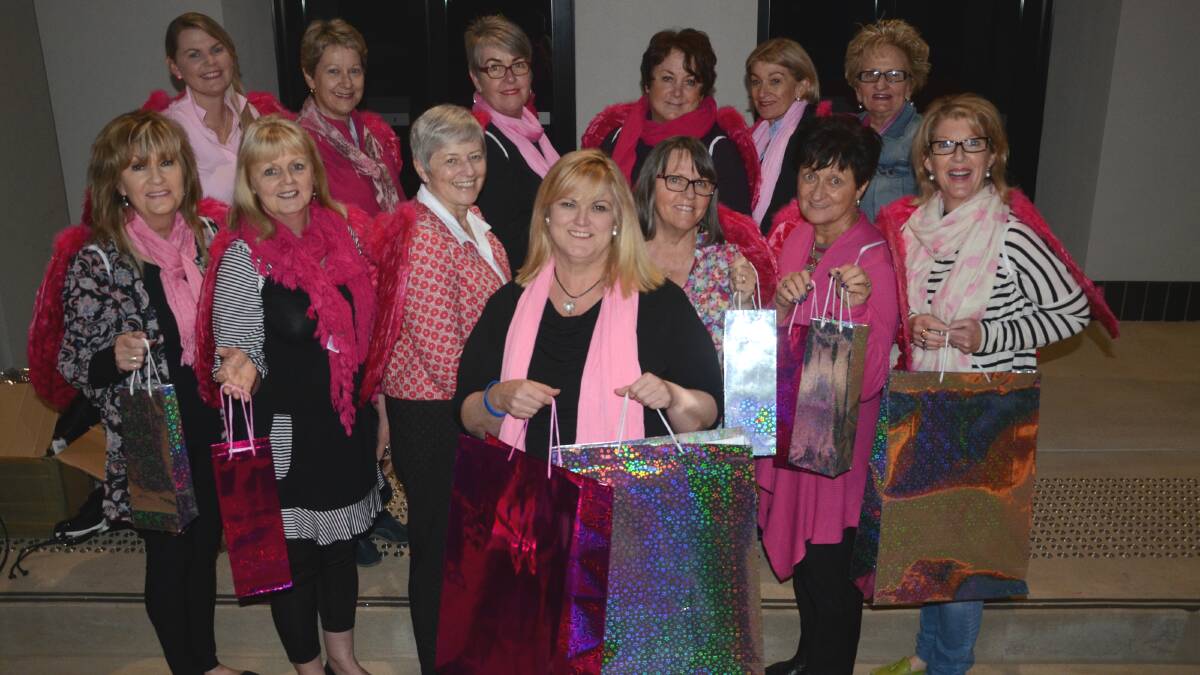 (back l-r) The Pink Angels Emma Lee Holmes, Sue Palmer, Cassie Bower, Pam Larsen, Chris Robinson, Pam Urquhart.(front l-r) Sue Gavenlock, Margo Green, Lesley Hargreaves, Donna
Falconer, Vicki Crooks, Judy Reakes and Anne Gemmell, will celebrate their fifth birthday with a special event this Saturday. Photo: TAYLOR JURD
