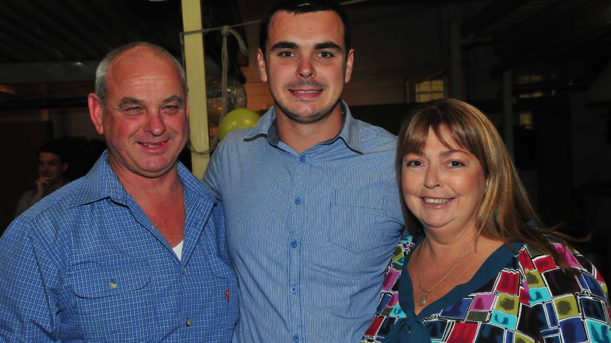 EMMA AND SHAUN'S ENGAGEMENT PARTY:  David, Shaun and Debbie Coyle. Photo: HOLLY GRIFFITHS