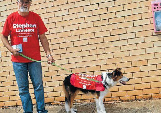 Over in Wellington Phil and Anette Priest's gorgeous border collie Gem was all for supporting Stephen Lawrence. 