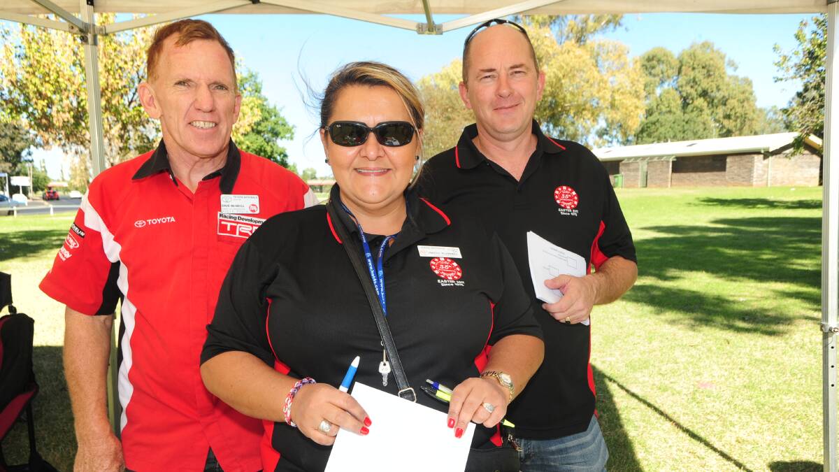 TOYOTA NATIONALS CAR SHOW: David McNeill, Danae Blundell and Malcolm Smith. Photo: CHERYL BURKE