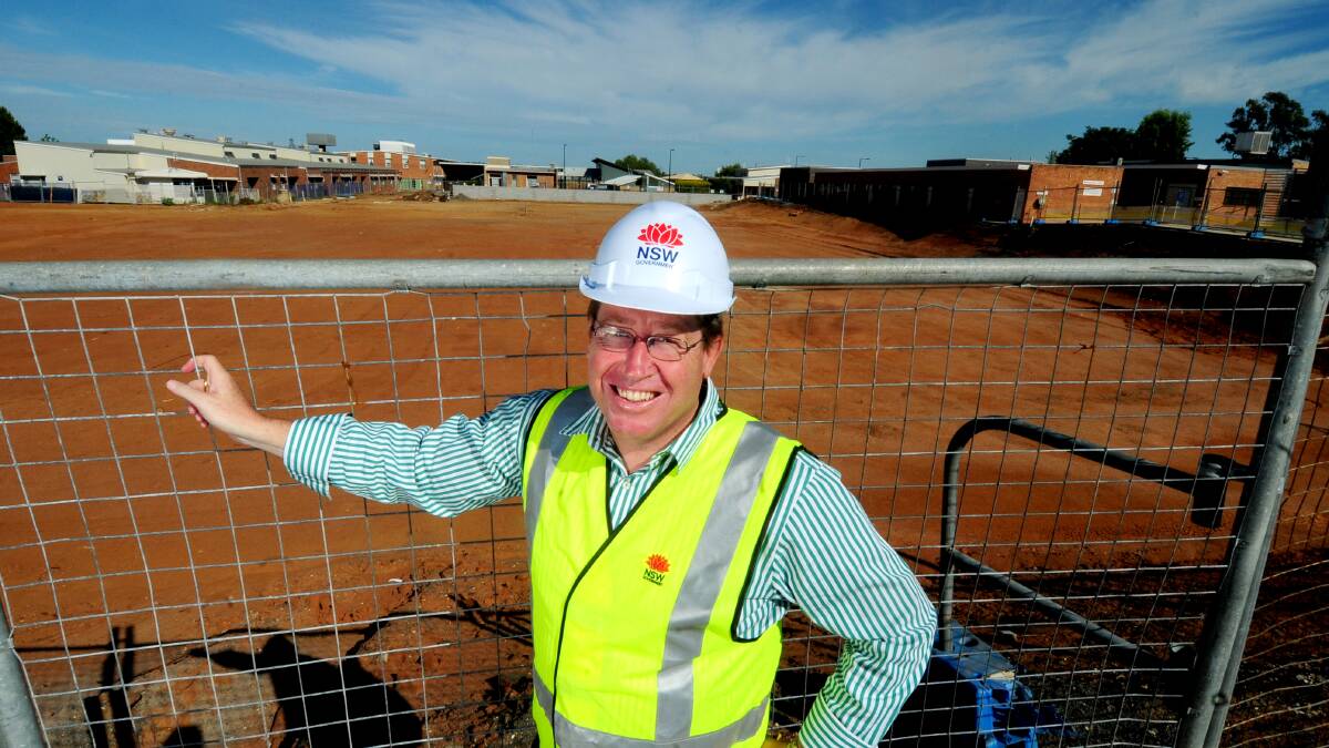 State Member for Dubbo Troy Grant celebrates the awarding of the contract for stage one and two redevelopment main works at Dubbo Hospital. Photo: LOUISE DONGES
