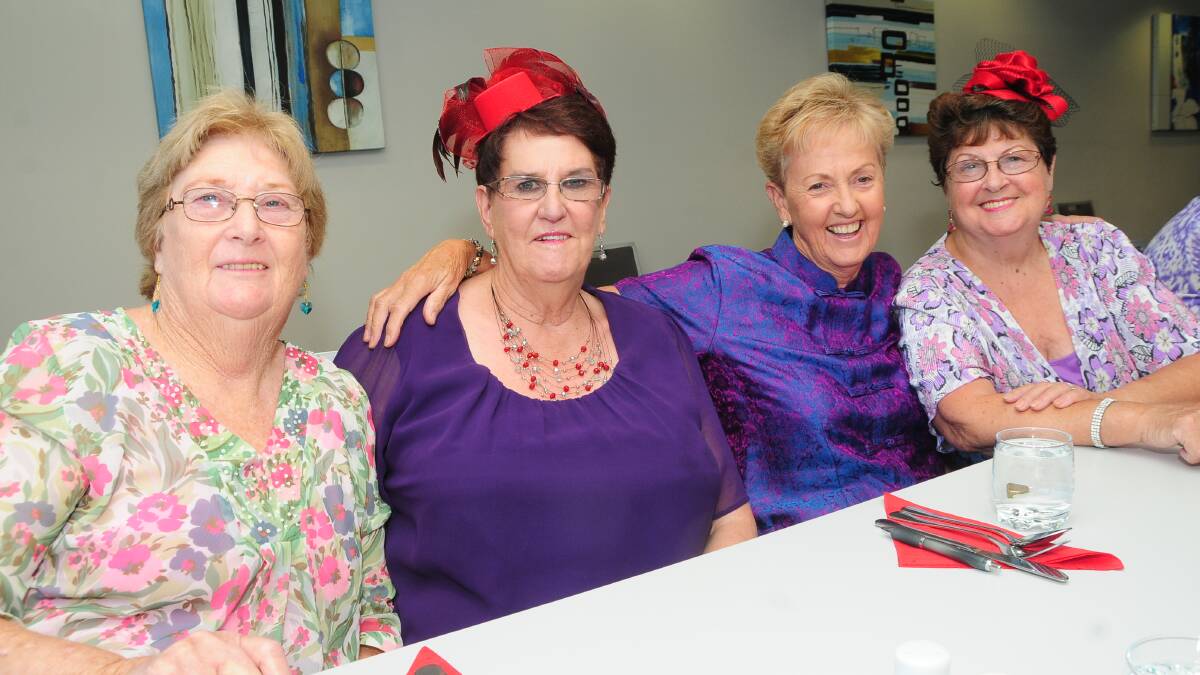 RED HAT LADIES: Barbara O'Brien, Sue Hazell, Anne Skillen adn Jean Daly. Photo: JOSH HEARD.