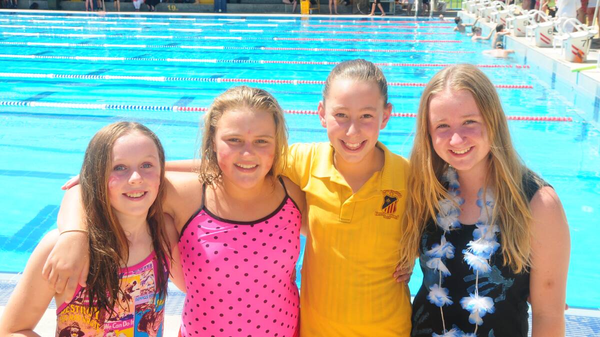 ST JOHN'S COLLEGE: Ava Smith, Laura Egan, Belle Lordan and Lauren Sewell. Photo: LOUISE DONGES. 