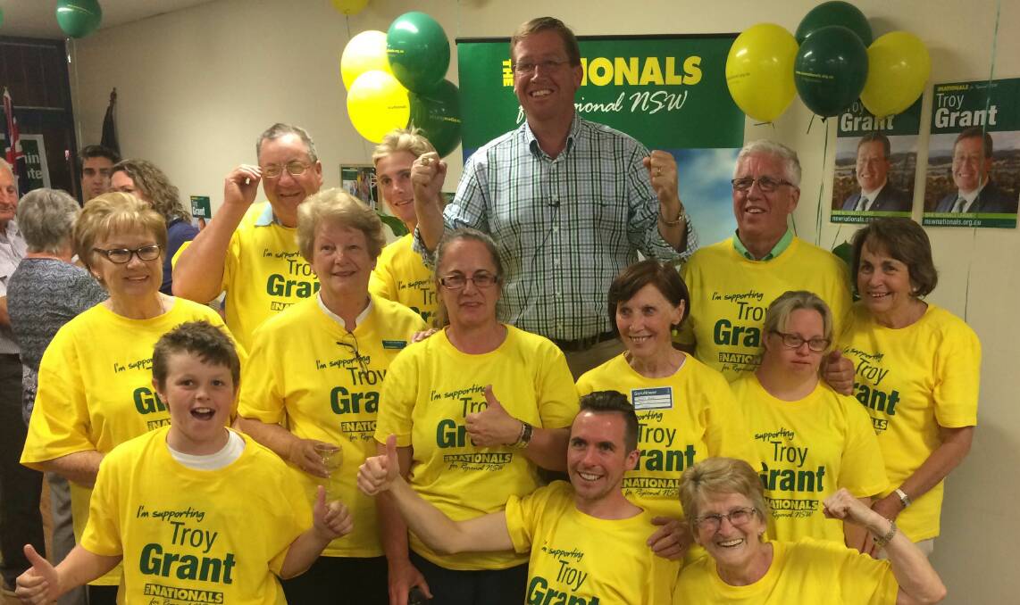 Nationals member Troy Grant retains the seat of Dubbo. He celebrated on Saturday night with supporters. 