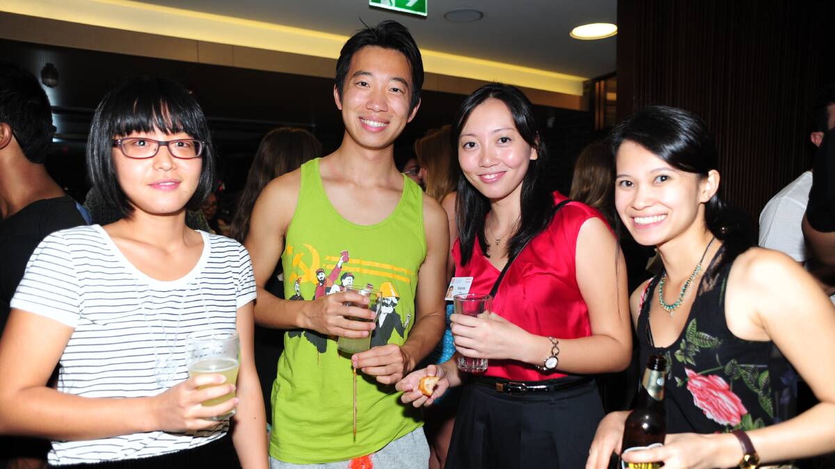 SCHOOL OF RURAL HEALTH MEDICAL STUDENT DINNER:  Wendy Zhang, Jacob Cao, Sophie Liang and Duong Pham. Photo: Cheryl Burke. 