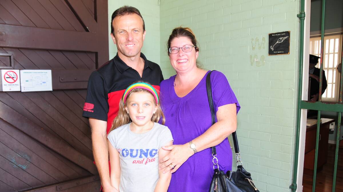 EASTER FAMILY FUN AT THE OLD DUBBO GAOL: Joe, Colleen and Emily Weston.  Photo: CHERYL BURKE