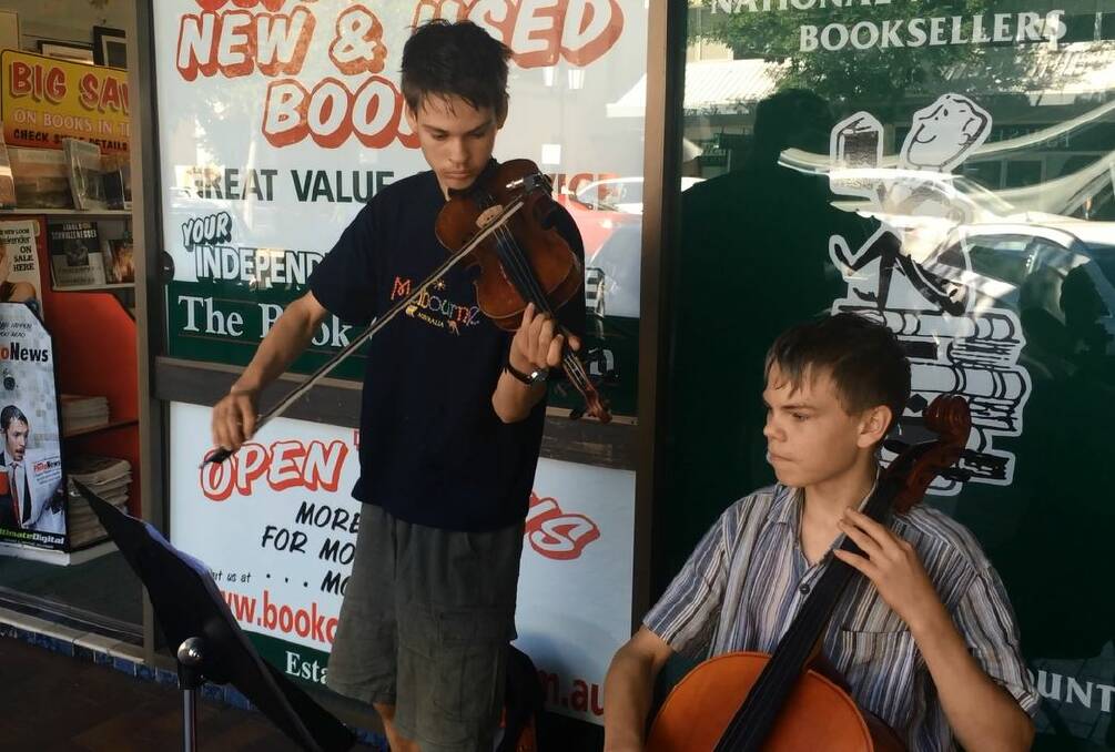 17-year old Ben O'Connor on violin and 15-year-old Tim O'Connor on cello