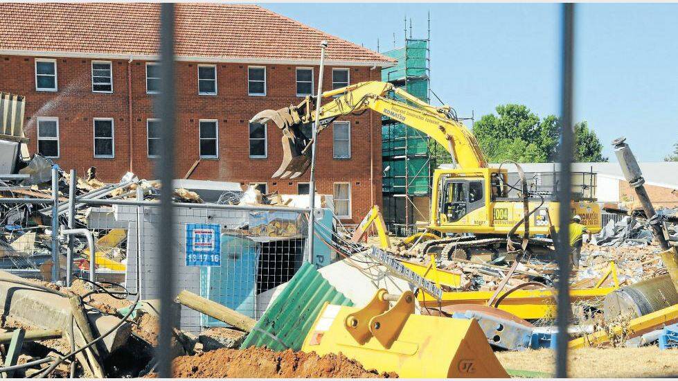 JANUARY: Demolition work started at Dubbo Base Hospital in preparation for a $79.8 million upgrade. 