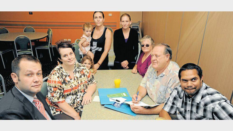 MARCH: Dubbo City Councillor Ben Shields, Karen Thorne, Juliette Kassis, Priscilla Ambrose, Katia Kassis, Michelle Blackshaw, Wendy Stewart, Steve Green and Martin Dodd were among residents who attended the first meeting of the support group for Dubbo victims of crime. Photo: BELINDA SOOLE