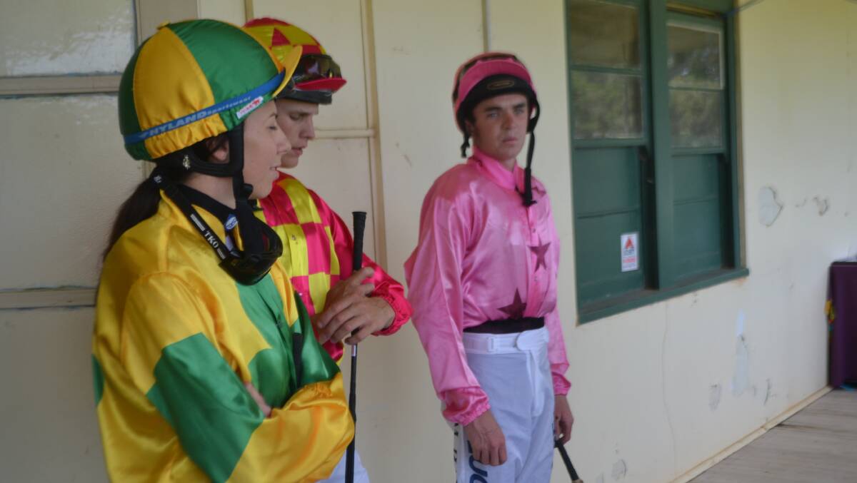 Jockeys getting ready for race 2 on day one of the carnival