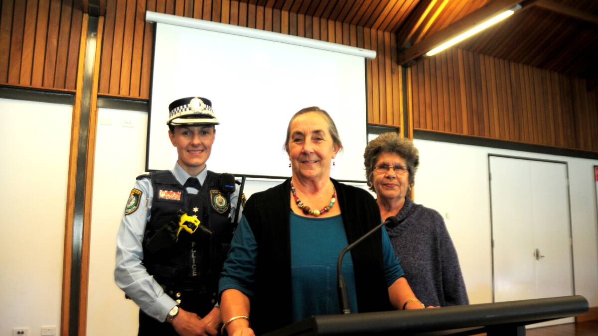 NSW Police Inspector Gemini Bakos, Duty Officer, Orana Local Area Command, Karen Willis, Executive Officer, Rape and Domestic Violence Services Australia and Aunty Coral Packham, Elder of the Tubba-Gah Wiradjuri nation. 