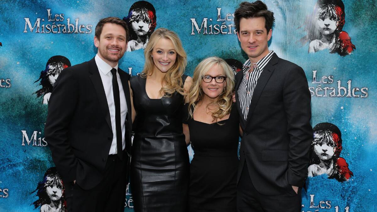 Michael Arden, Betsy Wolfe, Rachael Harris and Christian Hebel attend the opening night of Les Miserables. Pic: Getty Images