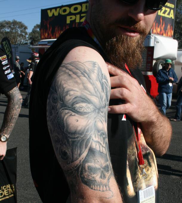 Dazza from Adelaide of the Tattoo Club of Australia. Photos: SOPHIE BRENNAN 