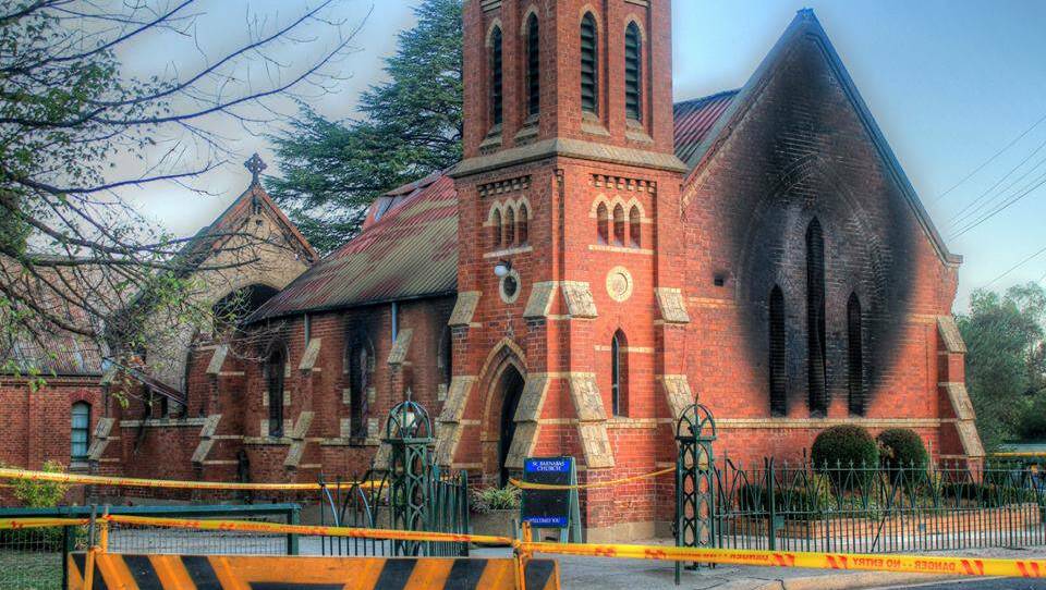BATHURST Only the bricks were left standing at St Barnabas' Anglican Church in Bathurst after a suspicious blaze on Sunday.