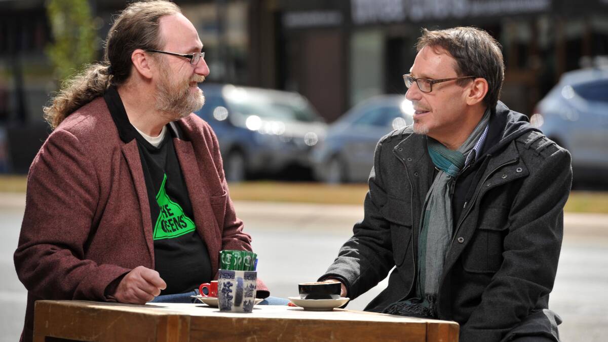 MISSED OPPORTUNITY: Greens candidate for Wagga Kevin Poynter with upper house MP John Kaye.