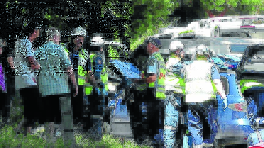 FATALITY: Emergency services at the scene of a fatal crash near Sofala on Saturday. Photo: ANDREW MICALLEF, Wide Area Communications	 021316crash