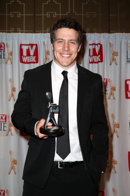 Our golden boy; Steve Peacocke after his TV Week Logie Awards victory in 2013. 

Photo: CONTRIBUTED