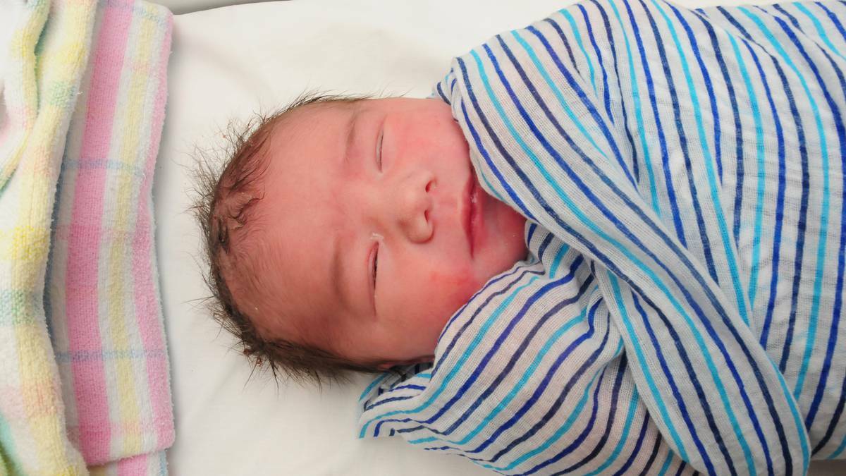Jaxson Gordon was one of the first babies born in 2015.
 Photo: HOLLY GRIFFITHS