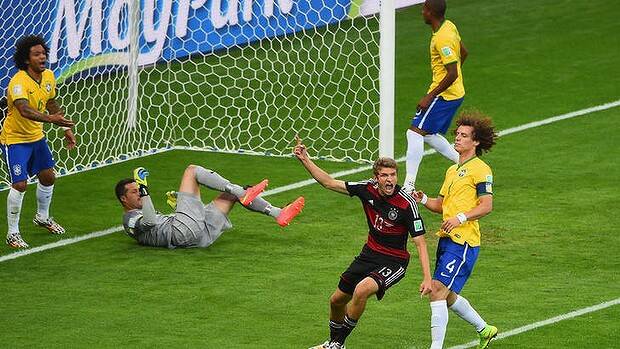 Thomas Mueller gives Germany an early lead. Photo: Getty Images

