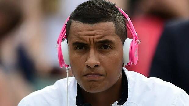 Nick Kyrgios listening to music before playing at Wimbledon/ Photo: AFP