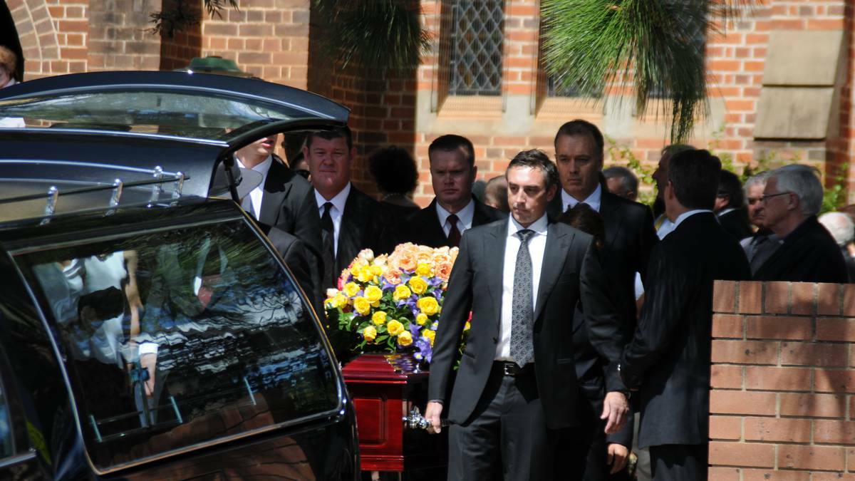 Pallbearers at Michael Baxter's funeral.