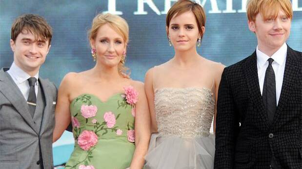 Daniel Radcliffe, J.K Rowling, Emma Watson and Rupert Grint. 

Photo: Pedestrian TV
