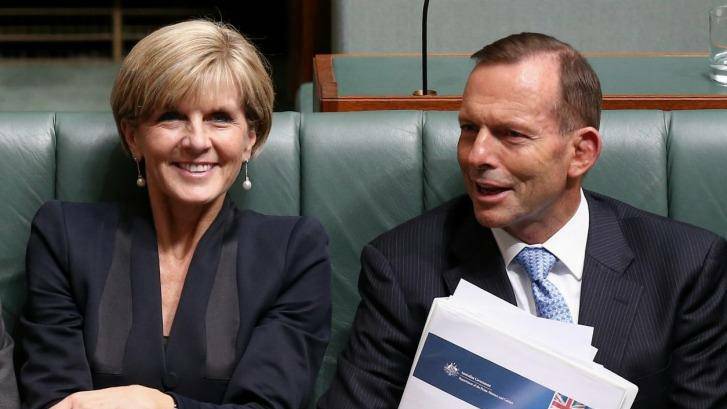High-level discussions: Foreign Affairs Minister Julie Bishop and Prime Minister Tony Abbott. Photo: Alex Ellinghausen