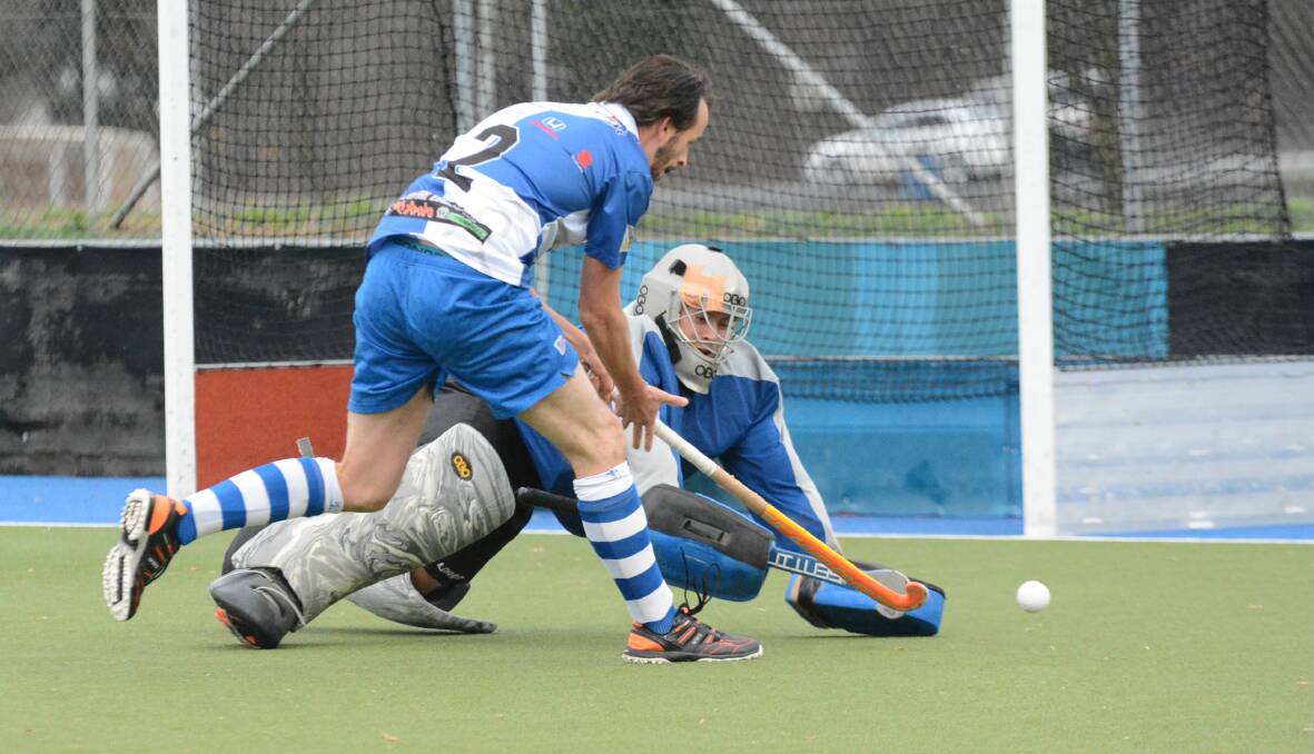 WEAPON: Brendan Burke, a two-time Premier League Hockey leading goal scorer, is one of a number of attacking options in St Pat’s line up. He and his team-mates will be looking to show what they are capable of in Saturday’s grand final qualifier. Photo: PHILL MURRAY 	062814ppats13
