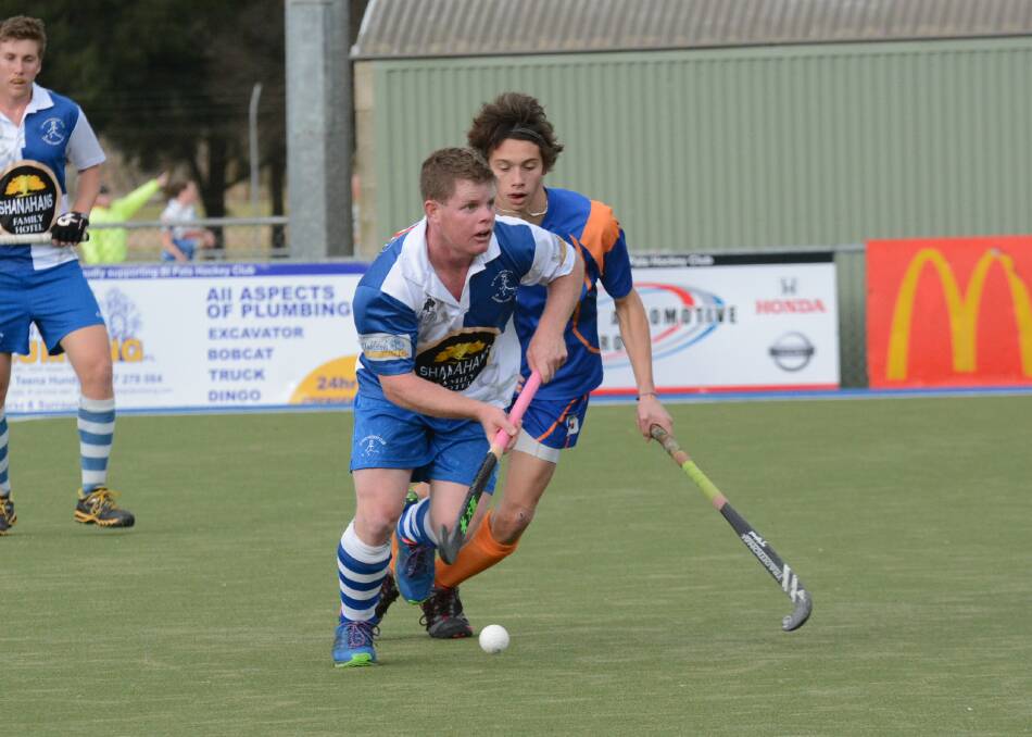 FOCUS: Shane Conroy and his St Pat’s team-mates occupy first place on the men’s Premier League Hockey ladder and will be looking to stay there with a win over Lithgow Zig Zag today. Photo: PHILL MURRAY 	071214ppats19