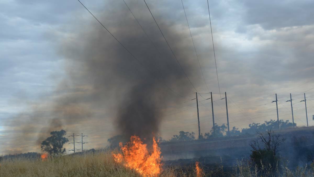 The fire on Mudgee Road, Wellington, broke out just before 6pm Tuesday.