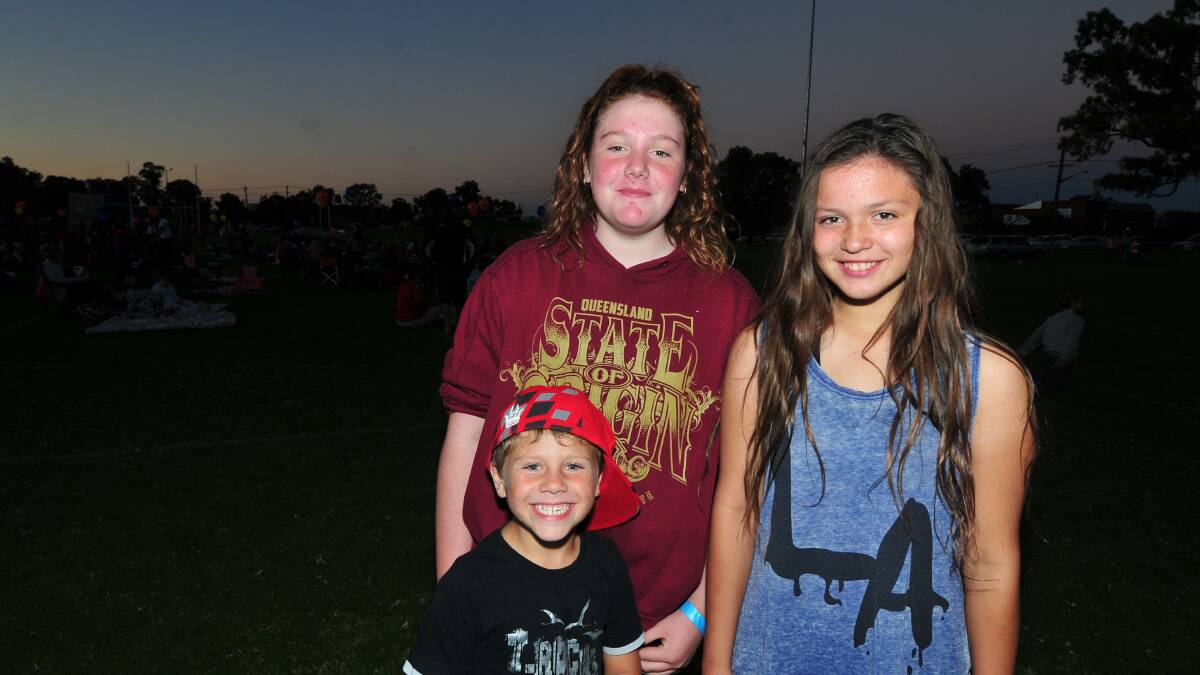 Jaylan Hill, Tyra Todhunter and Brock Stanley at Cinema Under the Stars