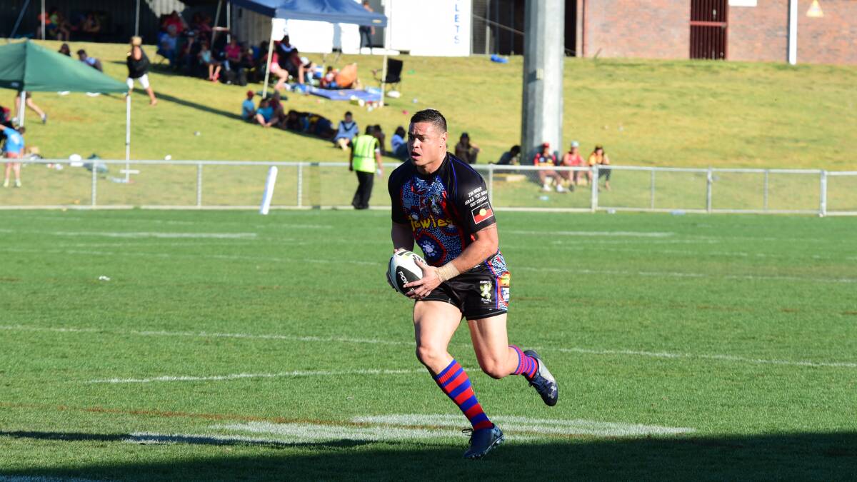 A regualr at the Koori Knockout, Timana Tahu was one of his side's best in the Newcastle Yowies' win over Yuin Monaro United. Photo: BROOK KELLEHEAR-SMITH