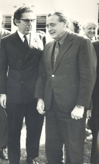 Kep Enderby and Jim Cairns as ministers in the Whitlam government. Photo: CONTRIBUTED