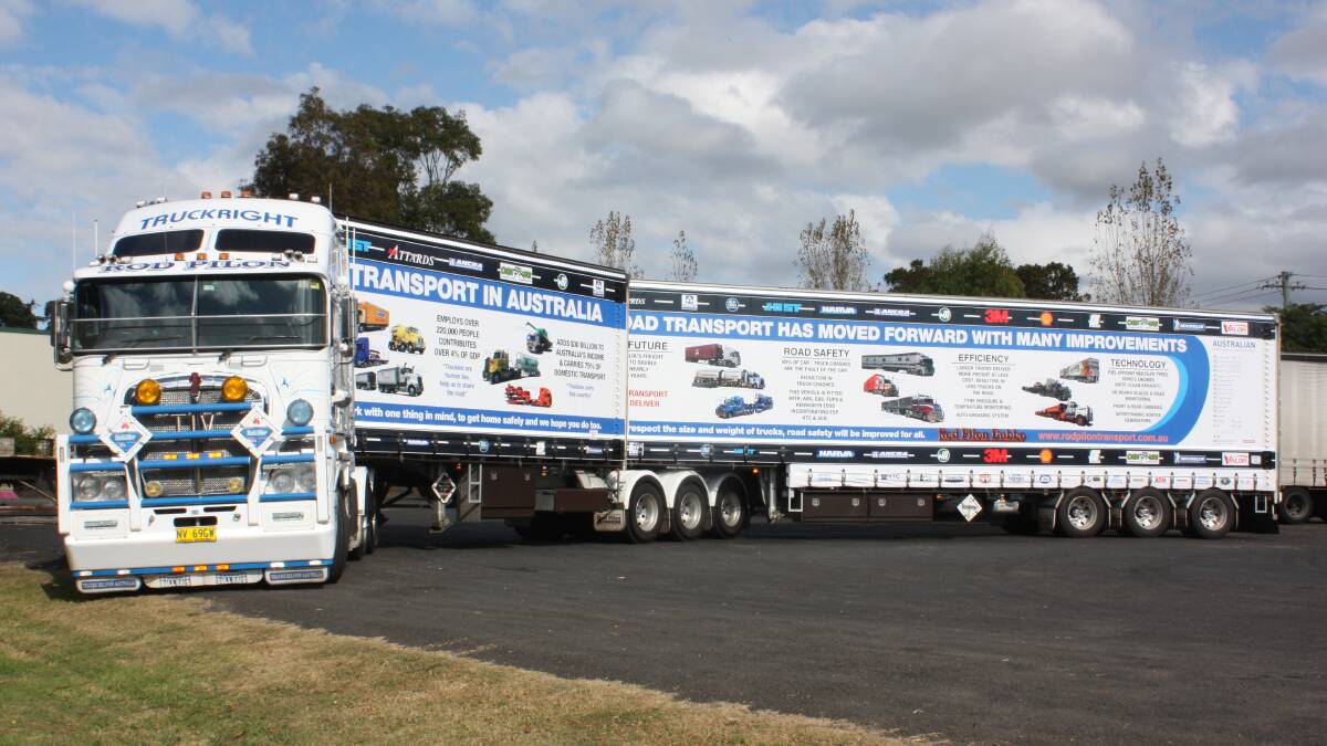 Dubbo truck driver Rod Hannifey uses his Truckright Industry Vehicle to promote road safety.