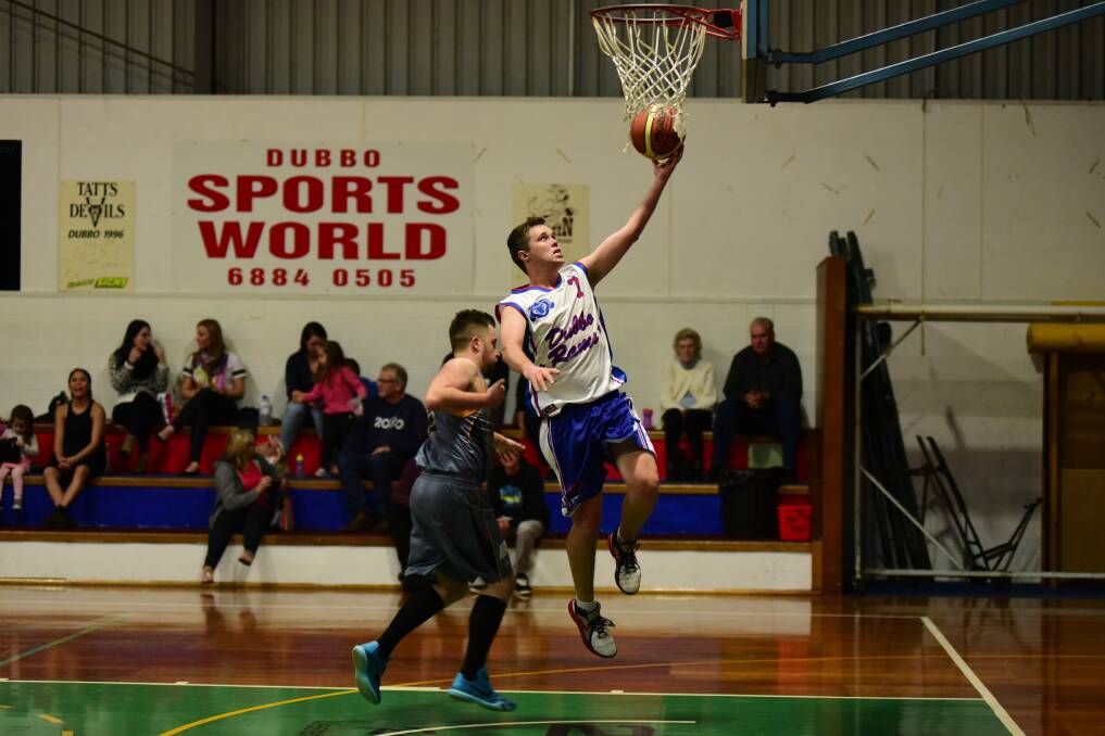 Dubbo Rams coach Dan Medway goes in for a lay-up during his side's match against Liverpool on Saturday. Photo: CAMILLA SOOLE